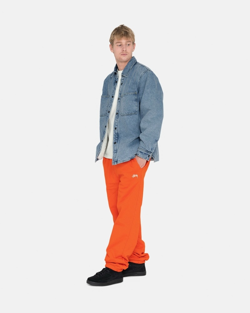 Stussy Overdyed Stock Logo Pant Men's Sweatpants Orange | IL0000886