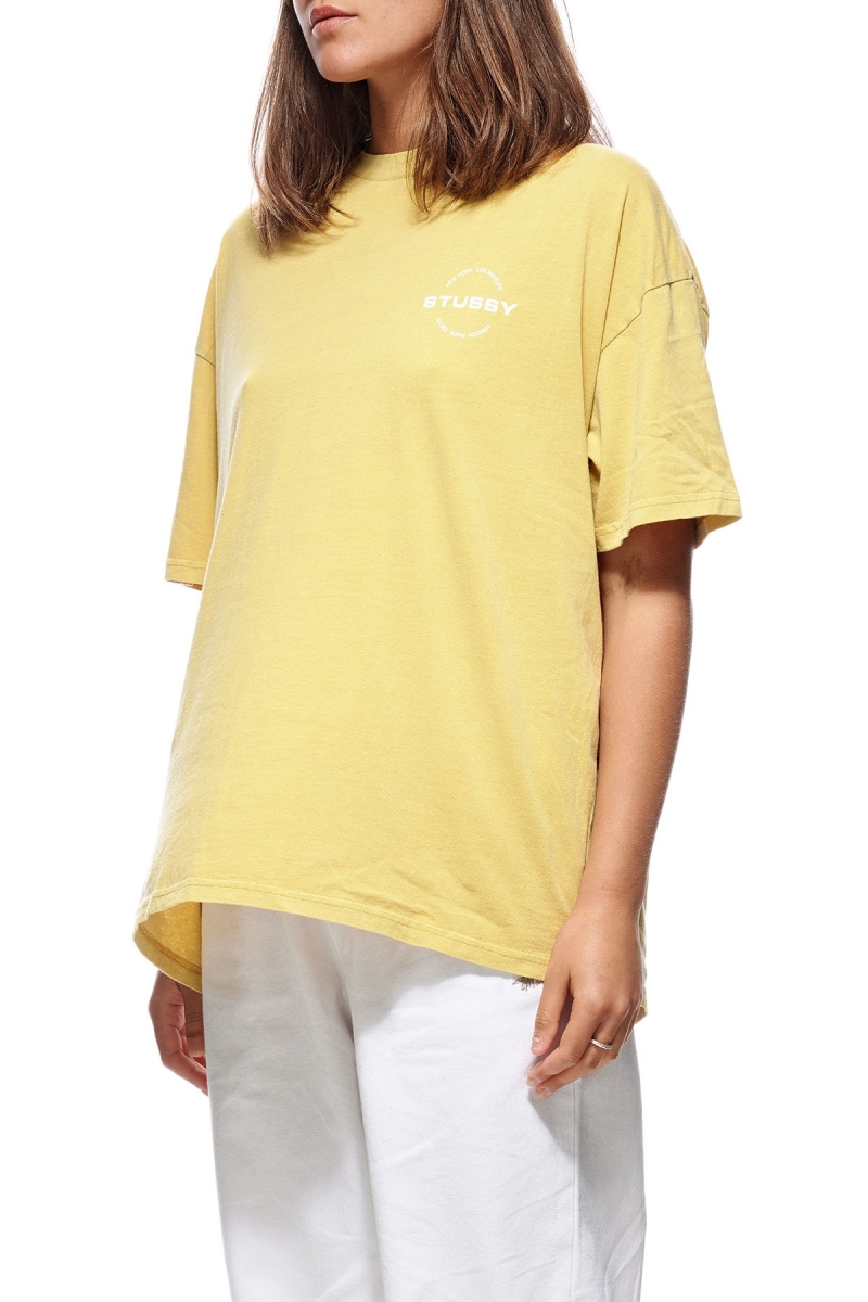 Stussy Pacific Relaxed Women's T Shirts Yellow | IL0000253