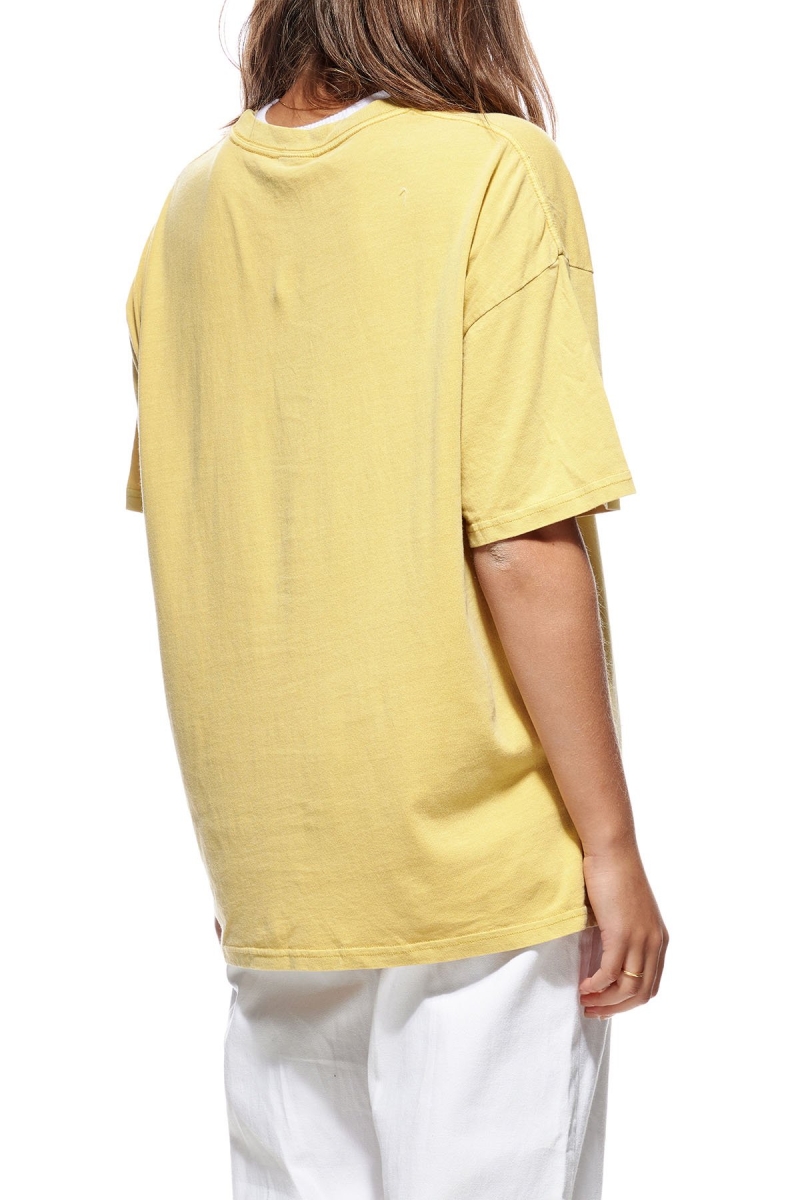 Stussy Pacific Relaxed Women's T Shirts Yellow | IL0000253