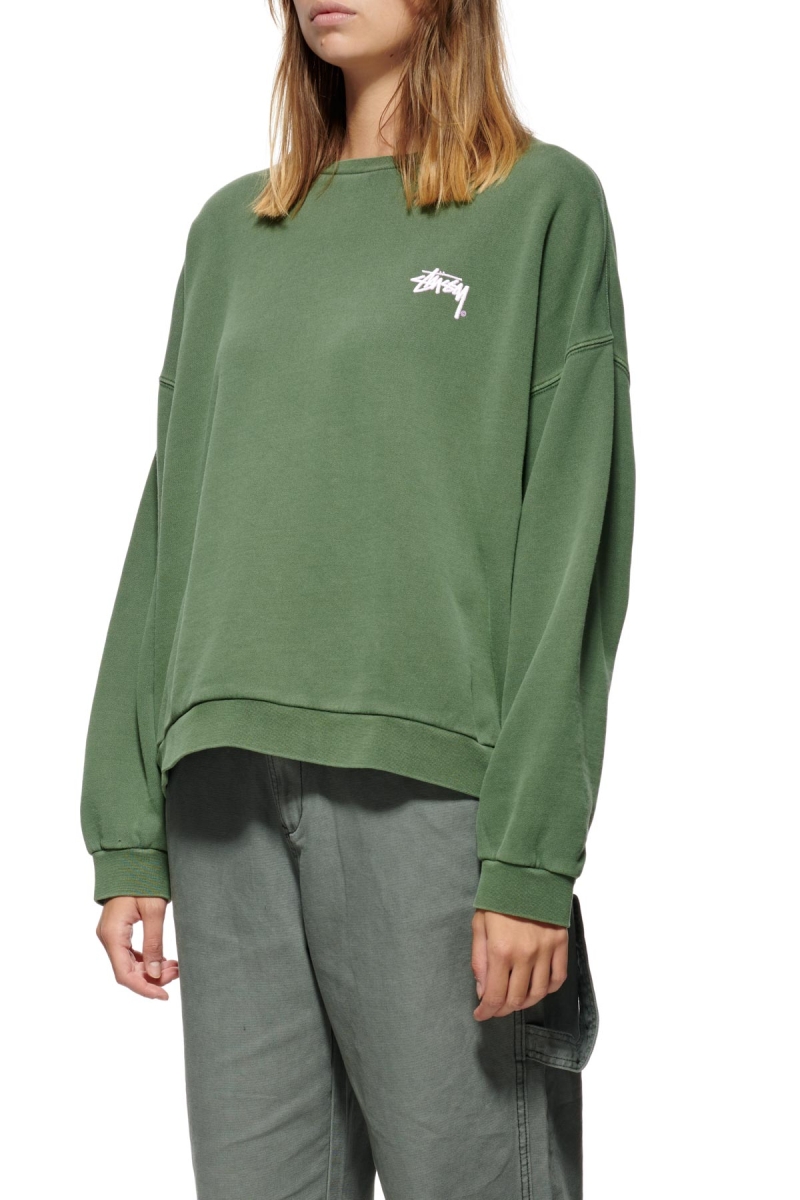 Stussy Parkway OS Crew Women's Sportswear Green | IL0000777