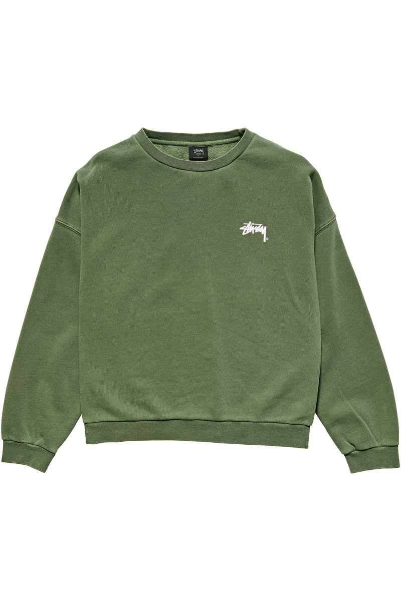 Stussy Parkway OS Crew Women\'s Sportswear Green | IL0000777