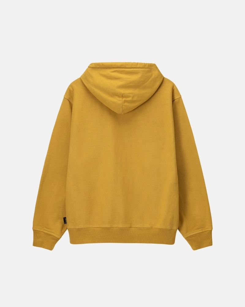 Stussy Pigment Dyed Fleece Men's Hoodies Gold | IL0000054