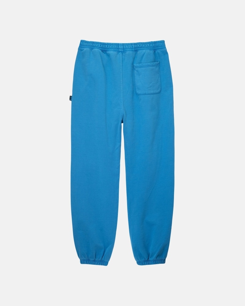 Stussy Pigment Dyed Men's Fleece Pants Blue | IL0000565