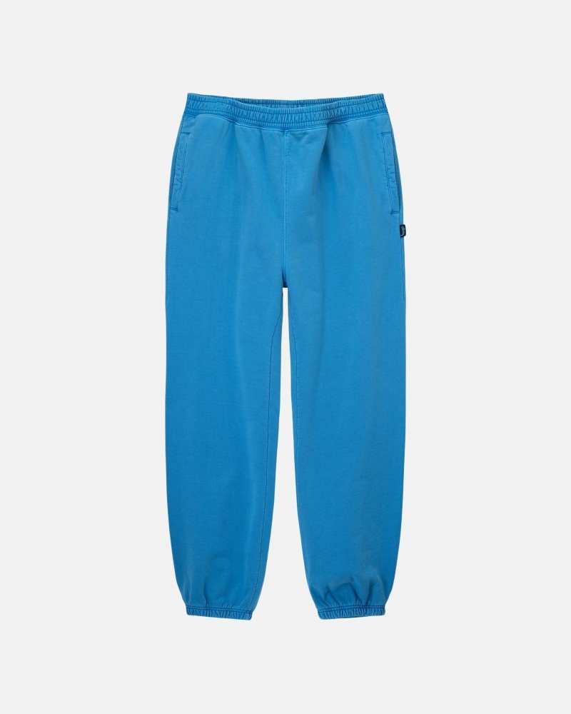 Stussy Pigment Dyed Men\'s Fleece Pants Blue | IL0000565