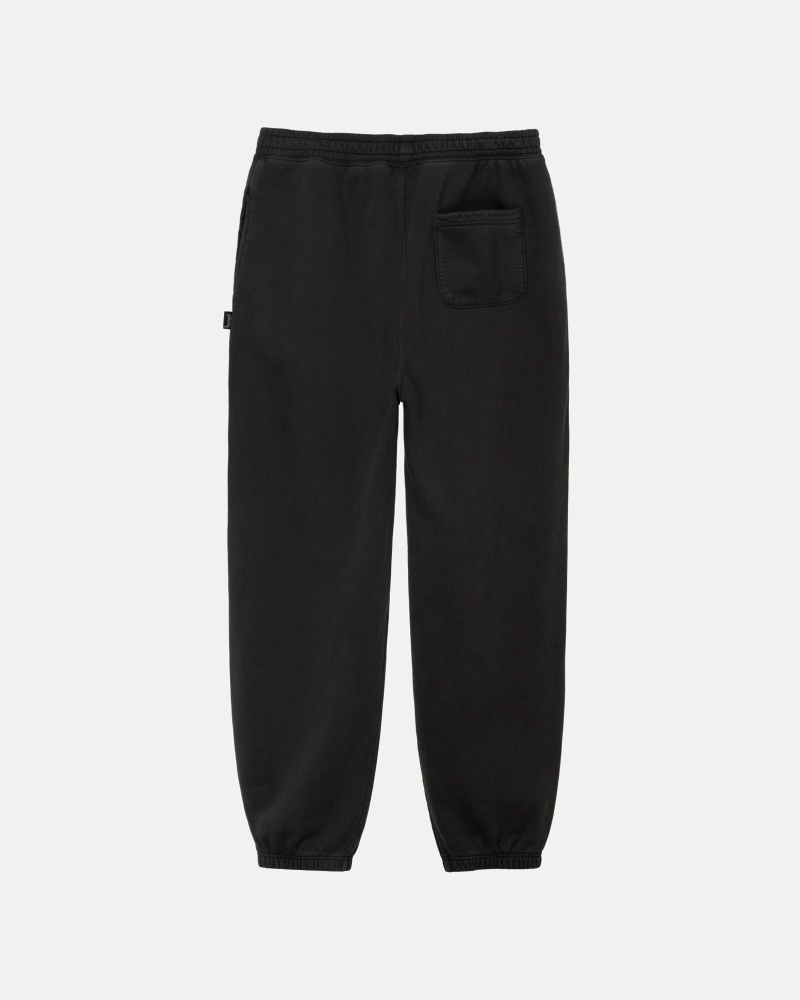 Stussy Pigment Dyed Men's Fleece Pants Black | IL0000567