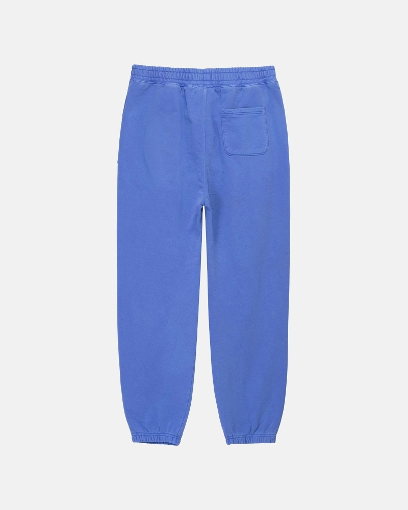 Stussy Pigment Dyed Men's Fleece Pants Blue | IL0000568