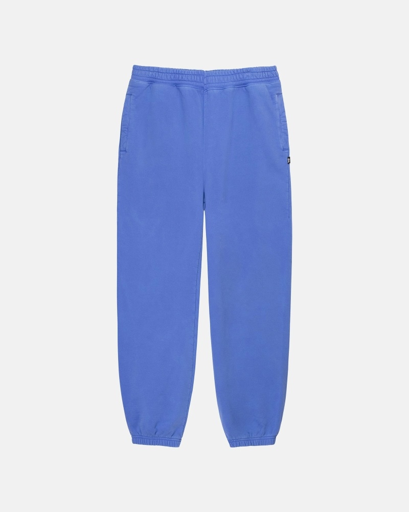 Stussy Pigment Dyed Men\'s Fleece Pants Blue | IL0000568