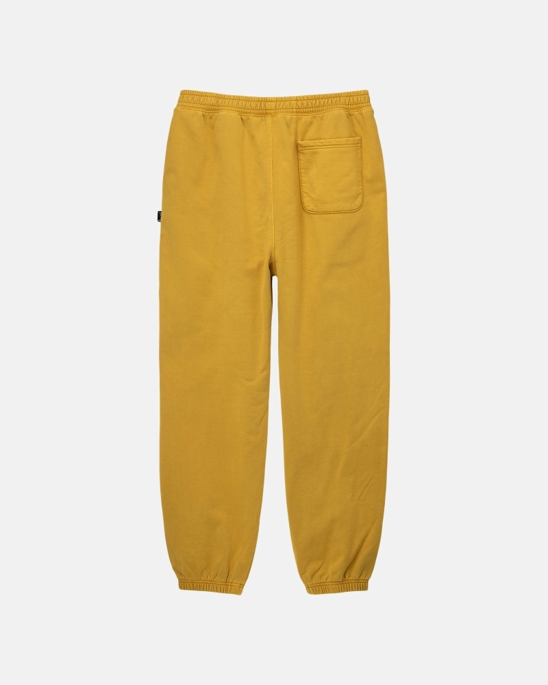 Stussy Pigment Dyed Men's Fleece Pants Gold | IL0000572