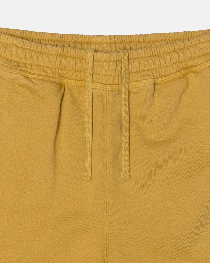 Stussy Pigment Dyed Men's Fleece Pants Gold | IL0000572