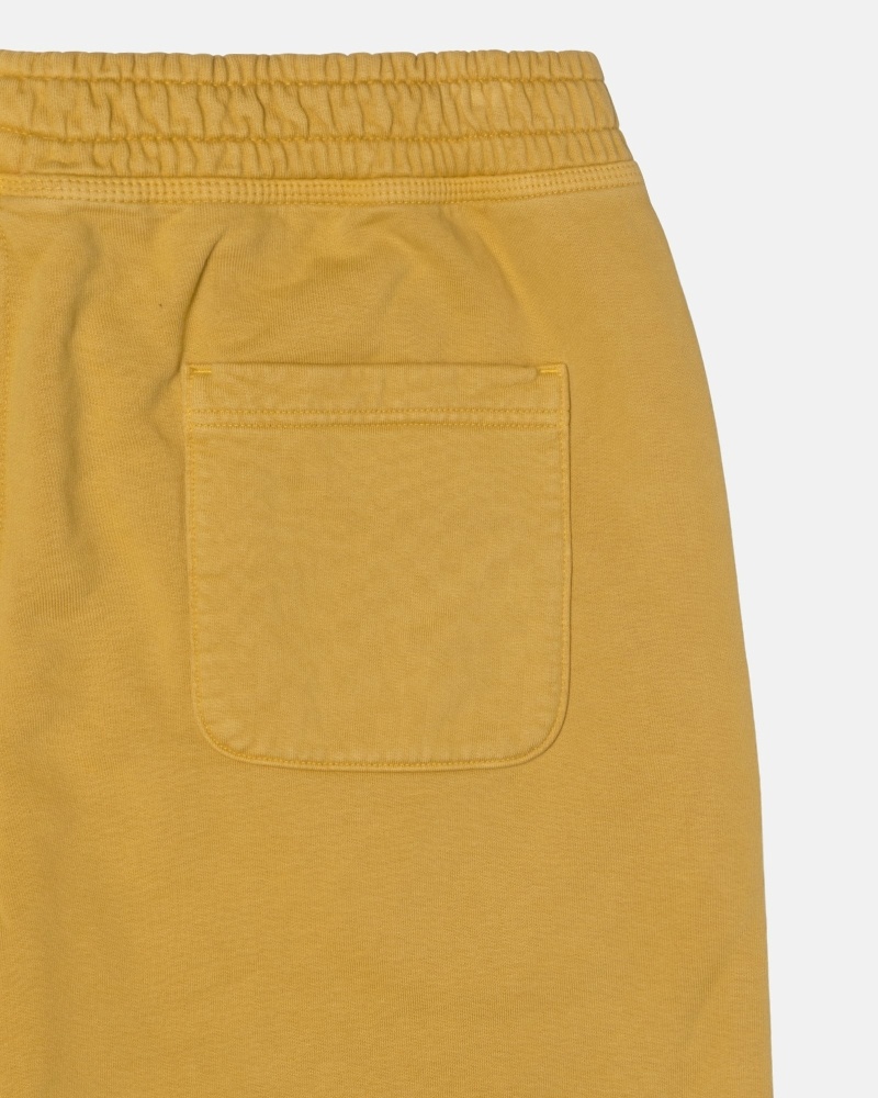 Stussy Pigment Dyed Men's Fleece Pants Gold | IL0000572