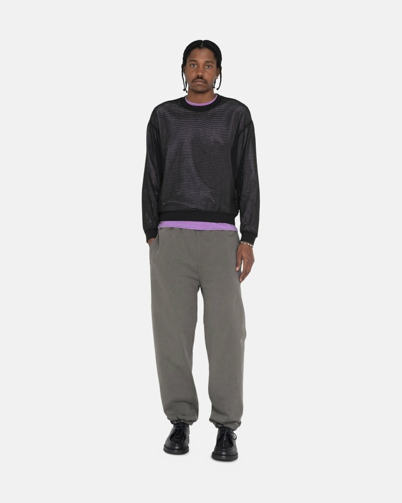 Stussy Pigment Dyed Men's Fleece Pants Grey | IL0000576