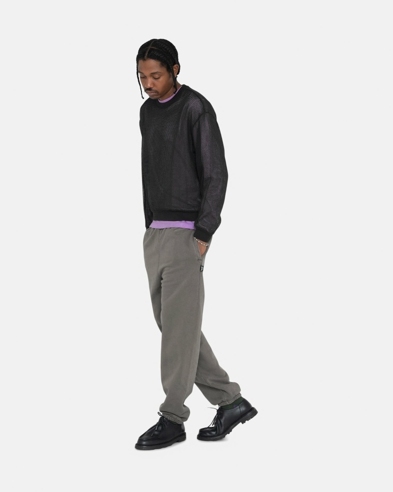 Stussy Pigment Dyed Men's Fleece Pants Grey | IL0000576