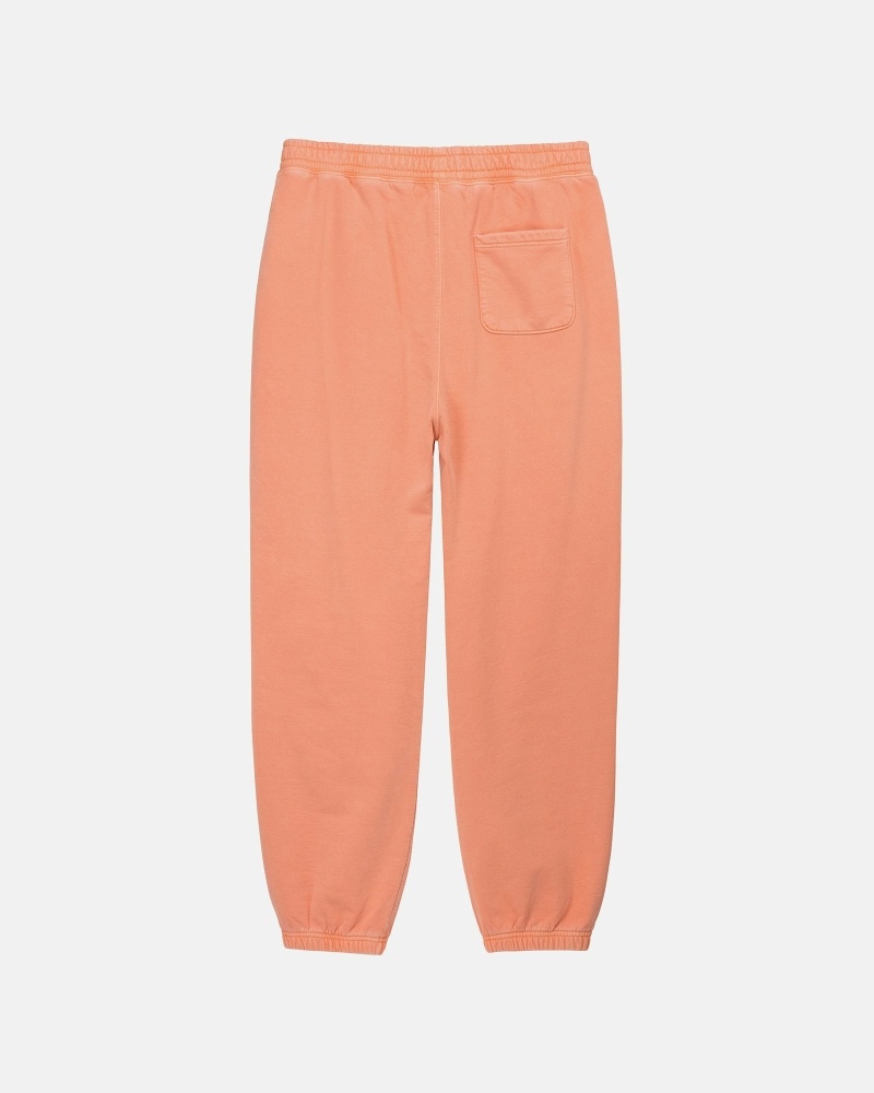 Stussy Pigment Dyed Men's Fleece Pants Orange | IL0000574