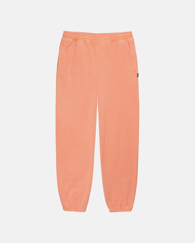 Stussy Pigment Dyed Men\'s Fleece Pants Orange | IL0000574