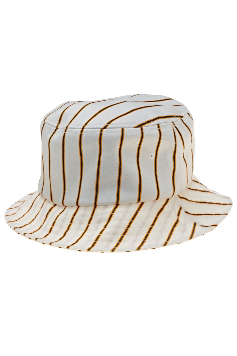 Stussy Pinstripe Graffiti Bucket Men's Hats White | IL0000474