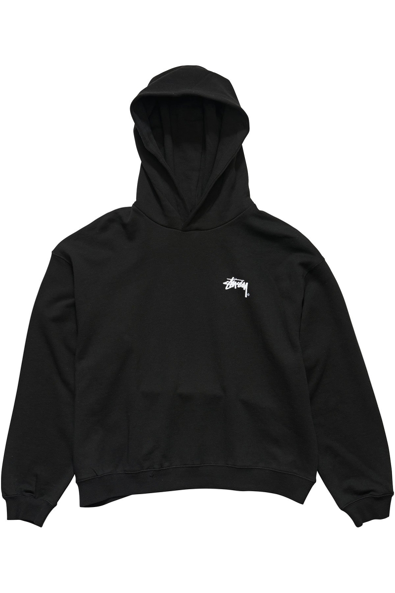 Stussy Player Fleece Hood Women\'s Sportswear Black | IL0000781