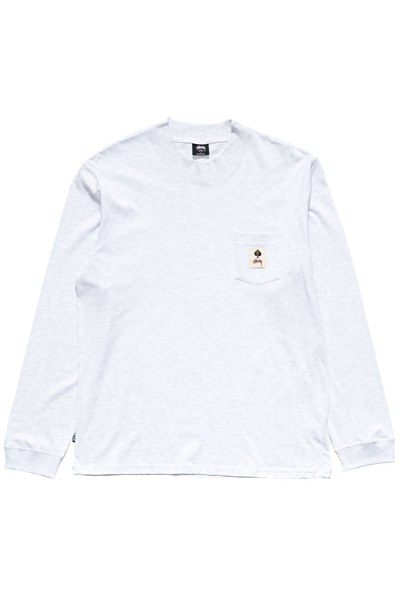 Stussy Pocket Men\'s Sweatshirts White | IL0000951