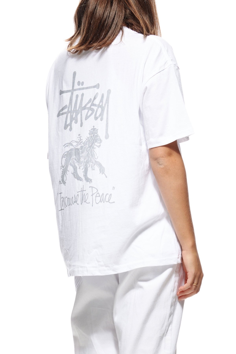 Stussy Regal Relaxed Women's T Shirts White | IL0000257