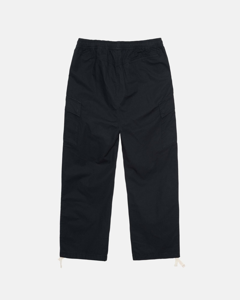 Stussy Ripstop Cargo Men's Beach Pants Black | IL0000587