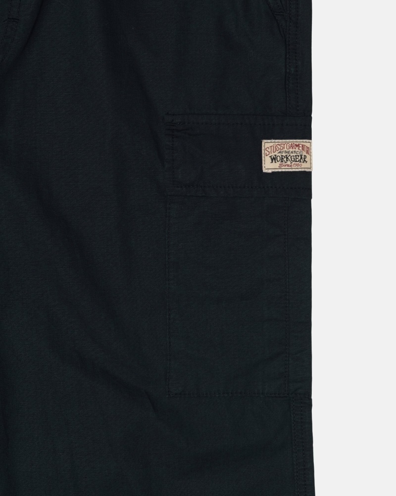 Stussy Ripstop Cargo Men's Beach Pants Black | IL0000587