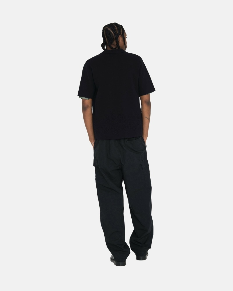 Stussy Ripstop Cargo Men's Beach Pants Black | IL0000587