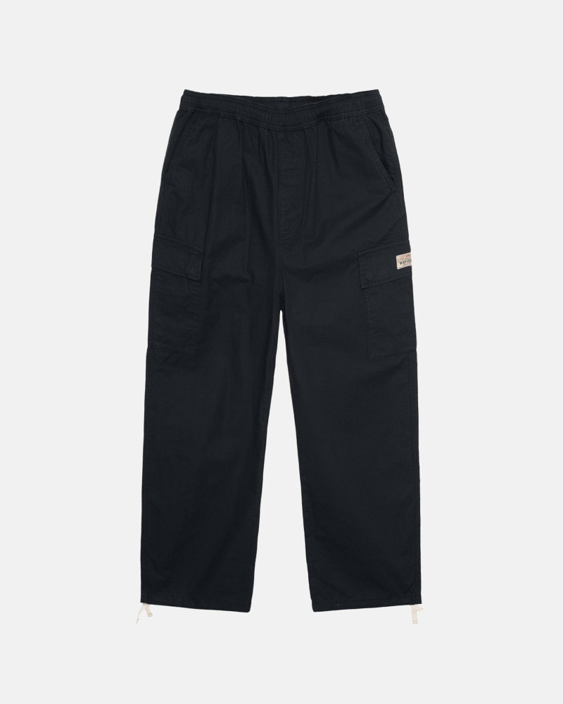 Stussy Ripstop Cargo Men\'s Beach Pants Black | IL0000587