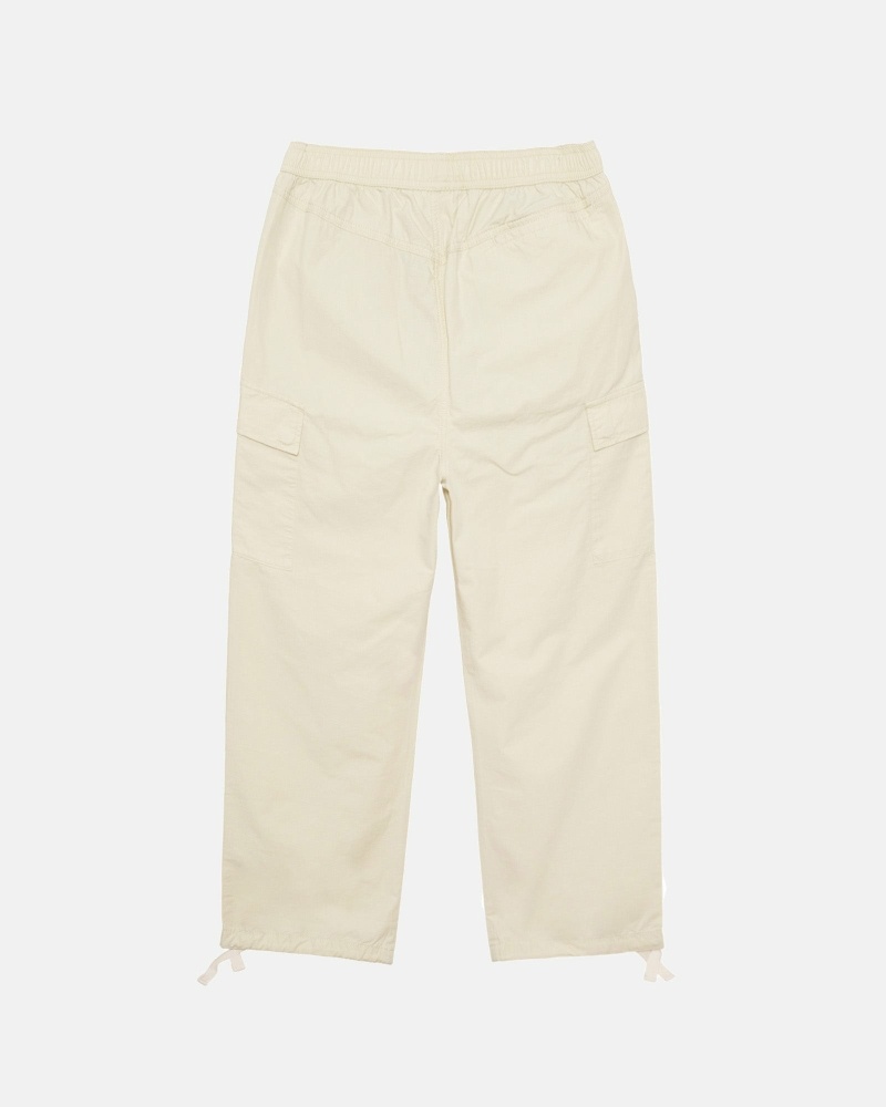 Stussy Ripstop Cargo Men's Beach Pants Cream | IL0000586