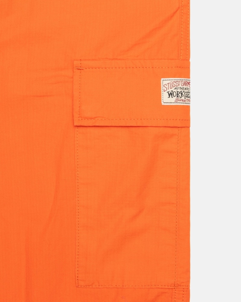 Stussy Ripstop Cargo Men's Beach Pants Orange | IL0000584