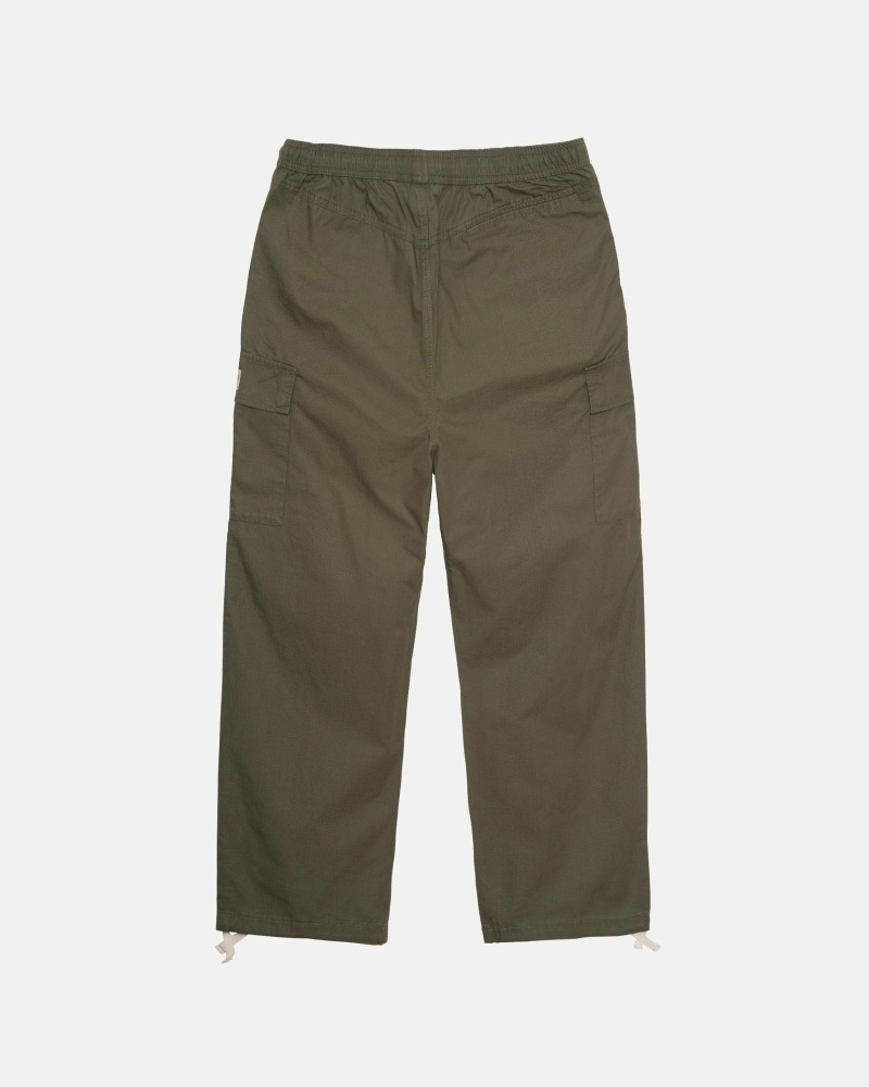 Stussy Ripstop Cargo Men's Beach Pants Olive | IL0000585