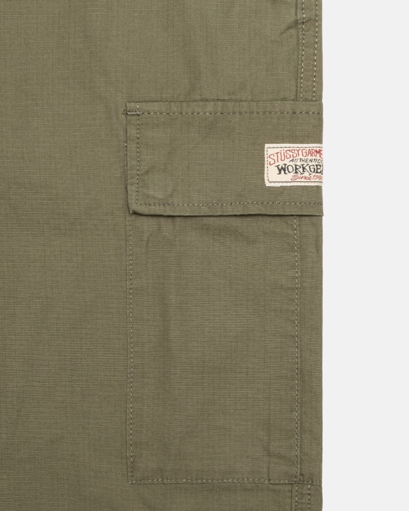 Stussy Ripstop Cargo Men's Beach Pants Olive | IL0000585