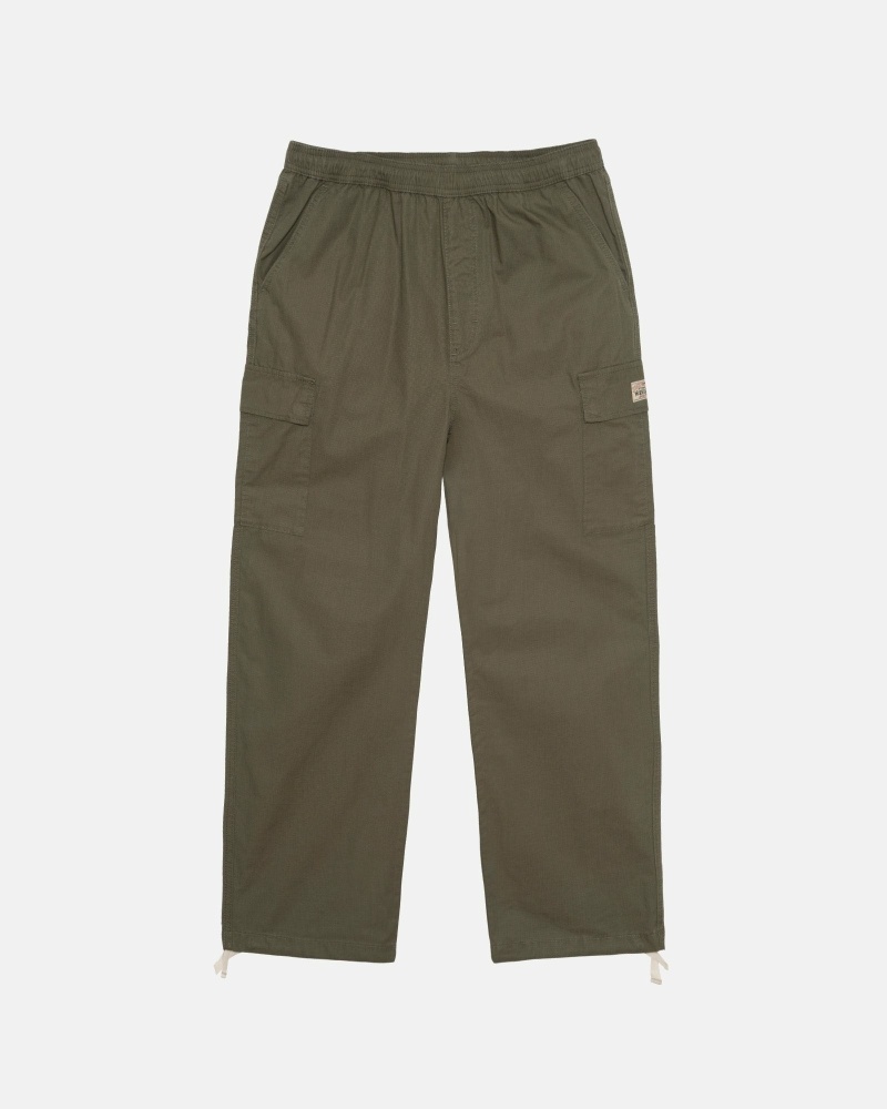 Stussy Ripstop Cargo Men\'s Beach Pants Olive | IL0000585