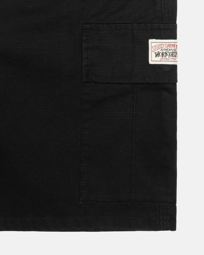 Stussy Ripstop Cargo Men's Shorts Black | IL0000671