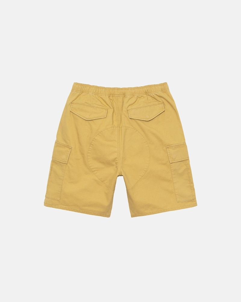 Stussy Ripstop Cargo Men's Shorts Dark Yellow | IL0000669