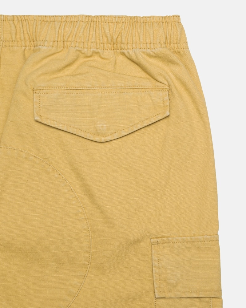 Stussy Ripstop Cargo Men's Shorts Dark Yellow | IL0000669