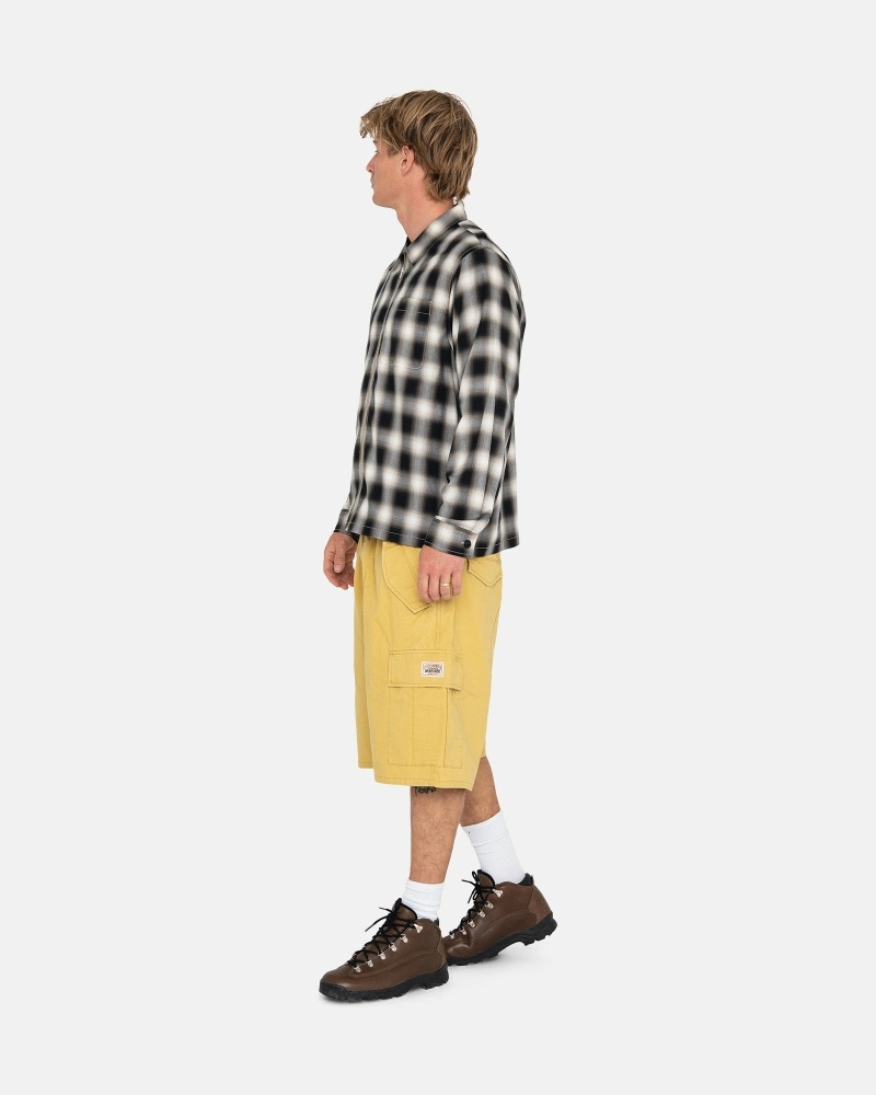 Stussy Ripstop Cargo Men's Shorts Dark Yellow | IL0000669