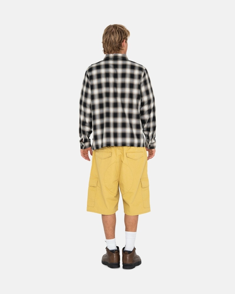 Stussy Ripstop Cargo Men's Shorts Dark Yellow | IL0000669