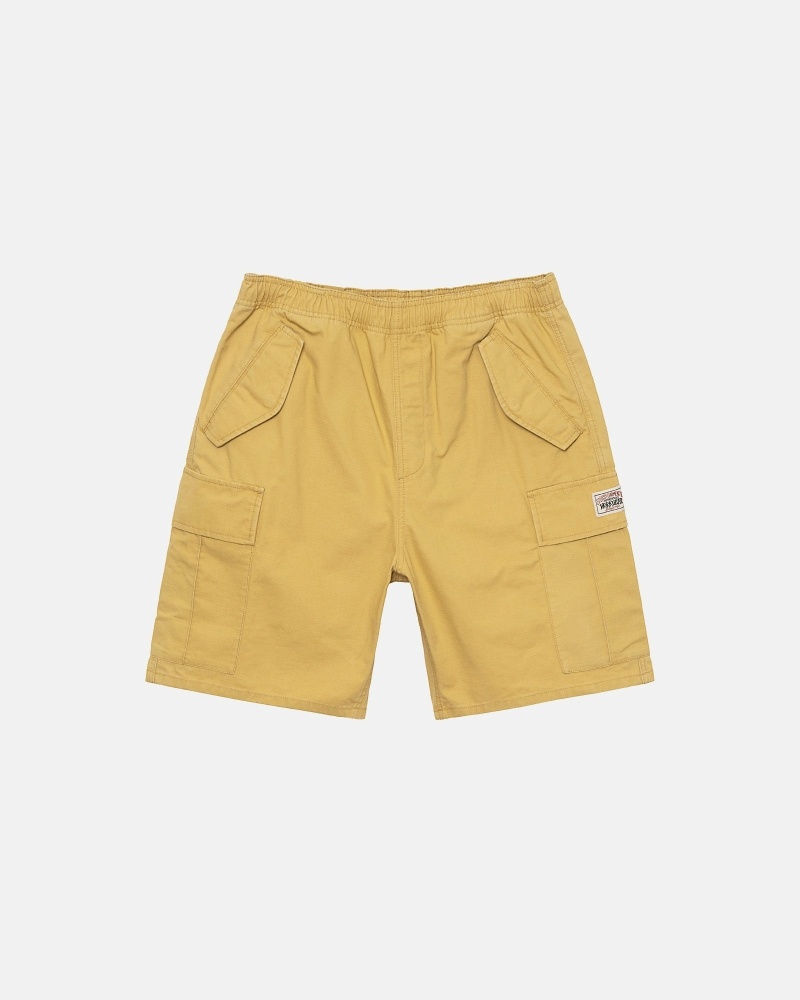 Stussy Ripstop Cargo Men\'s Shorts Dark Yellow | IL0000669