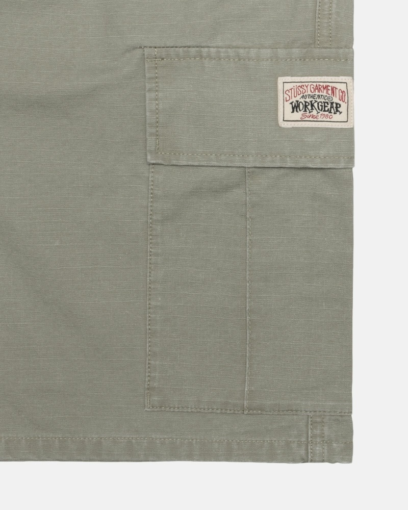 Stussy Ripstop Cargo Men's Shorts Olive | IL0000670