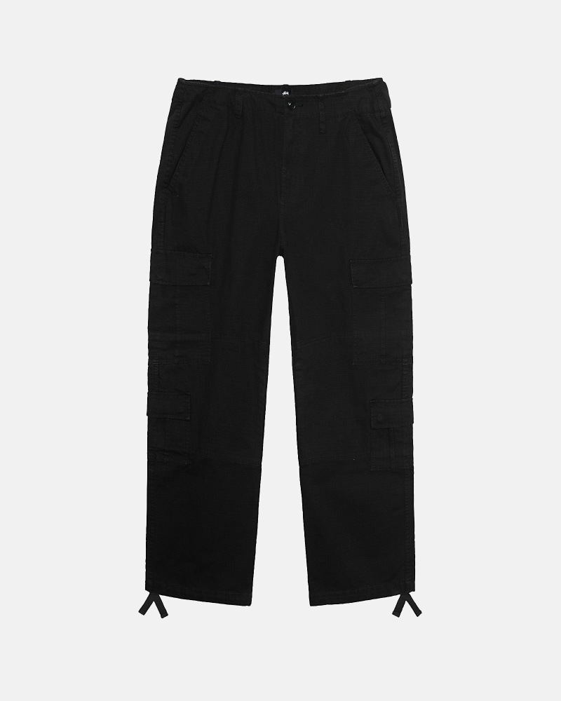 Stussy Ripstop Surplus Men\'s Cargo Pants Black | IL0000590