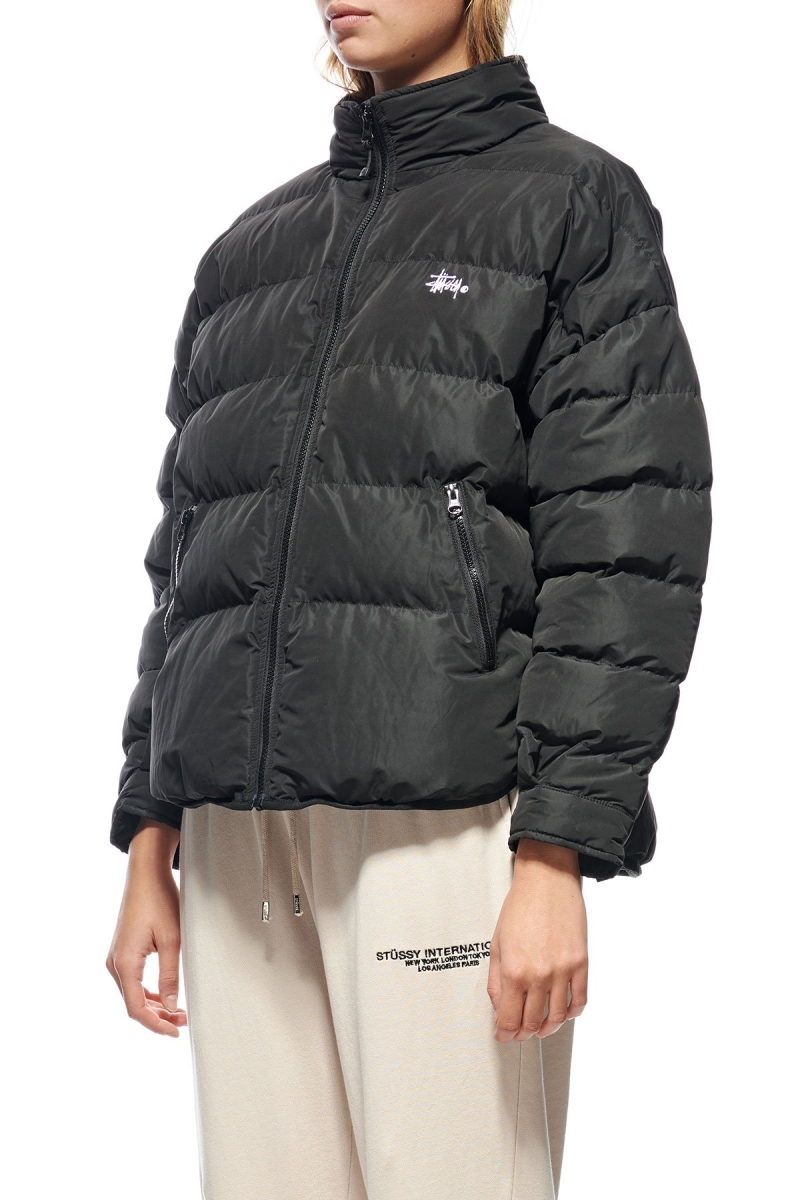 Stussy River Lightweight Puffa Women's Jackets Black | IL0000353