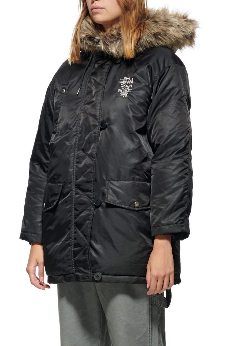 Stussy Ryerson Military Women's Jackets Black | IL0000355