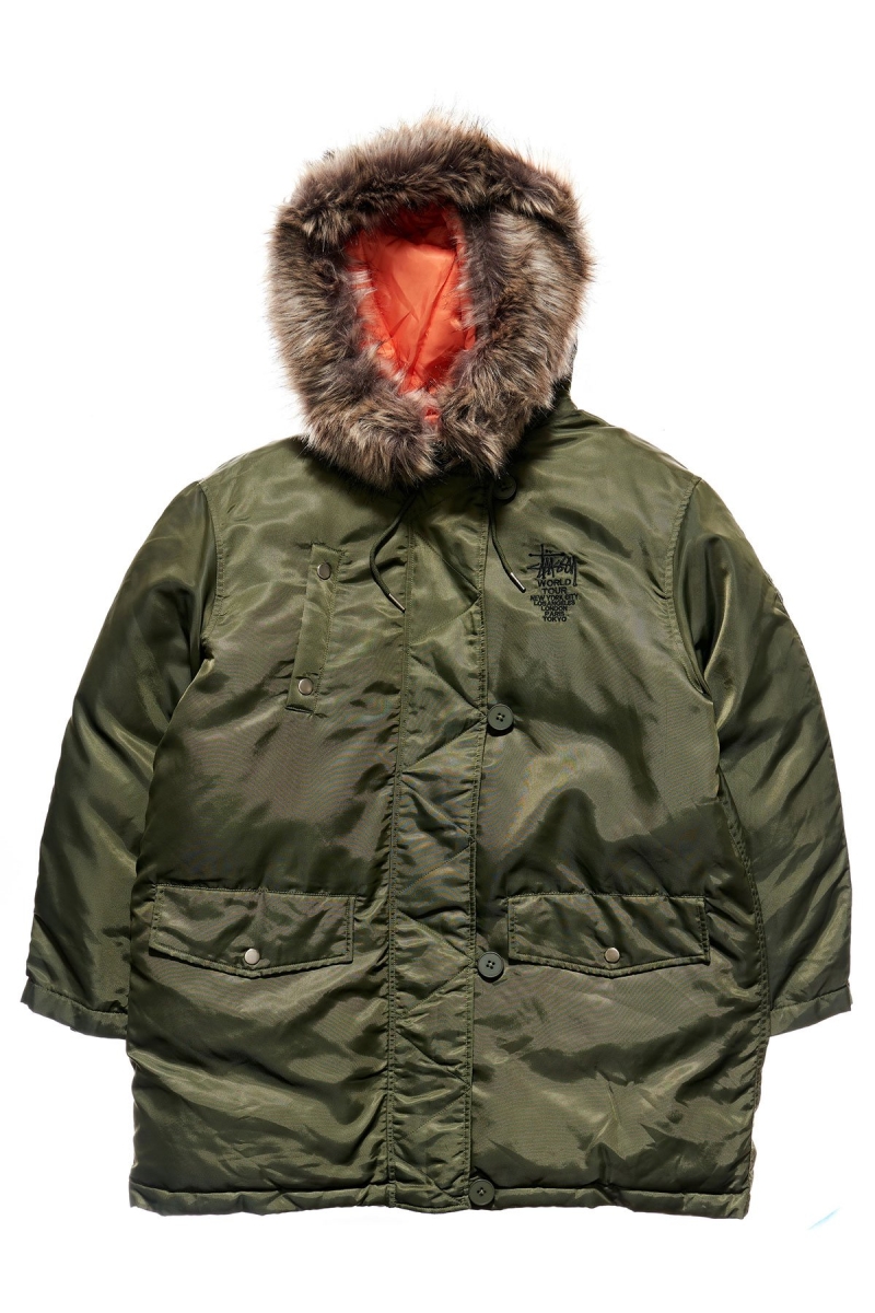 Stussy Ryerson Military Women\'s Jackets Green | IL0000356