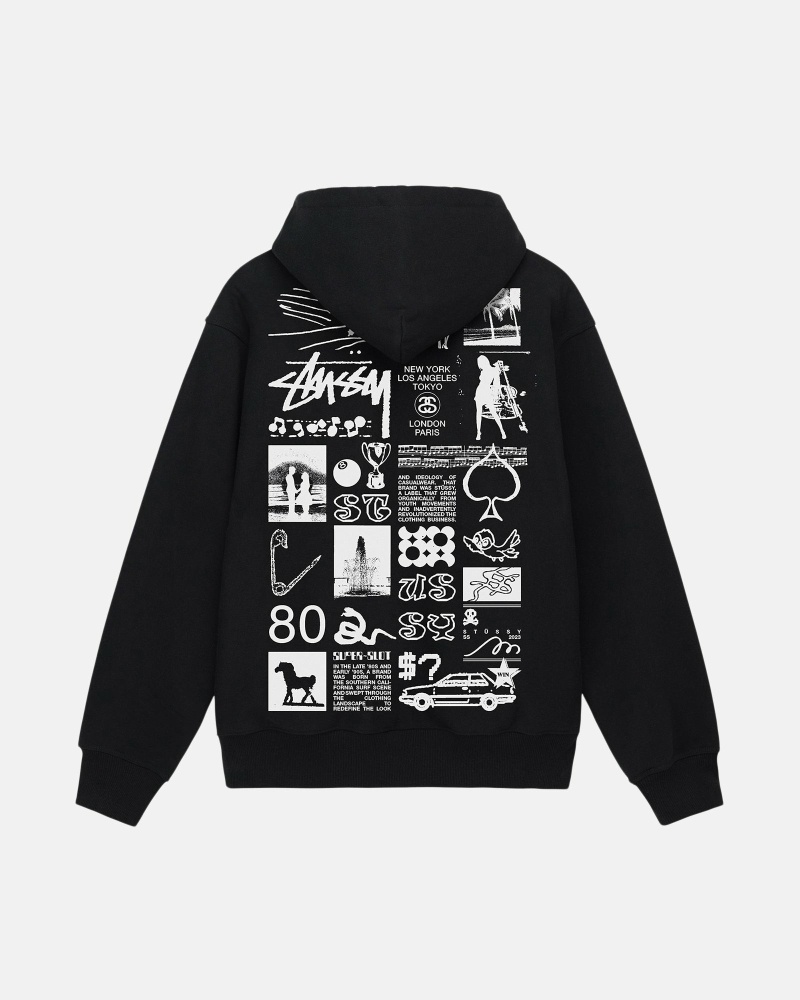 Stussy Sara Zip Men\'s Hoodies Black | IL0000060