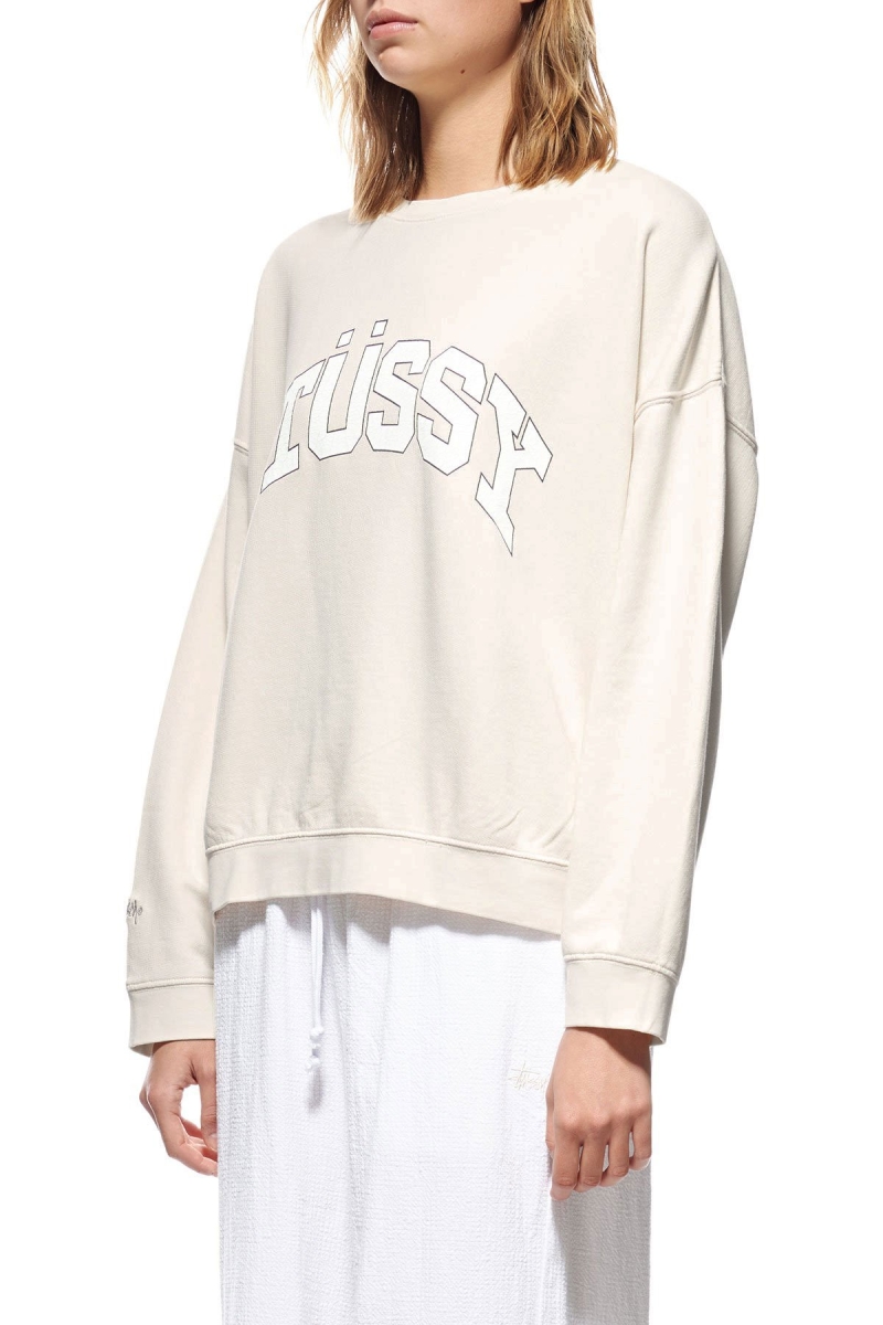 Stussy Scholarship BF Crew Women's Sweaters White | IL0000850