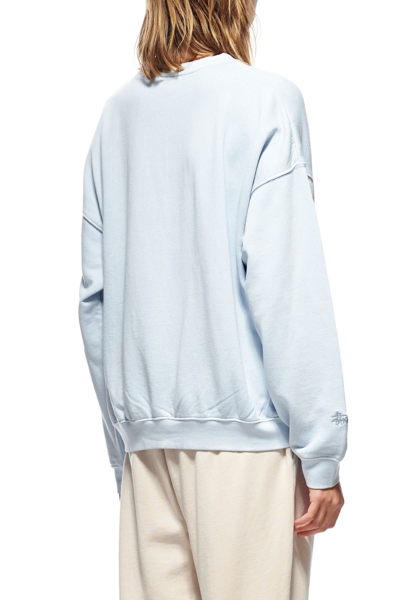 Stussy Scholarship BF Crew Women's Sweaters Blue | IL0000851