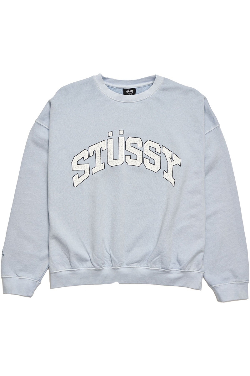 Stussy Scholarship BF Crew Women\'s Sweaters Blue | IL0000851