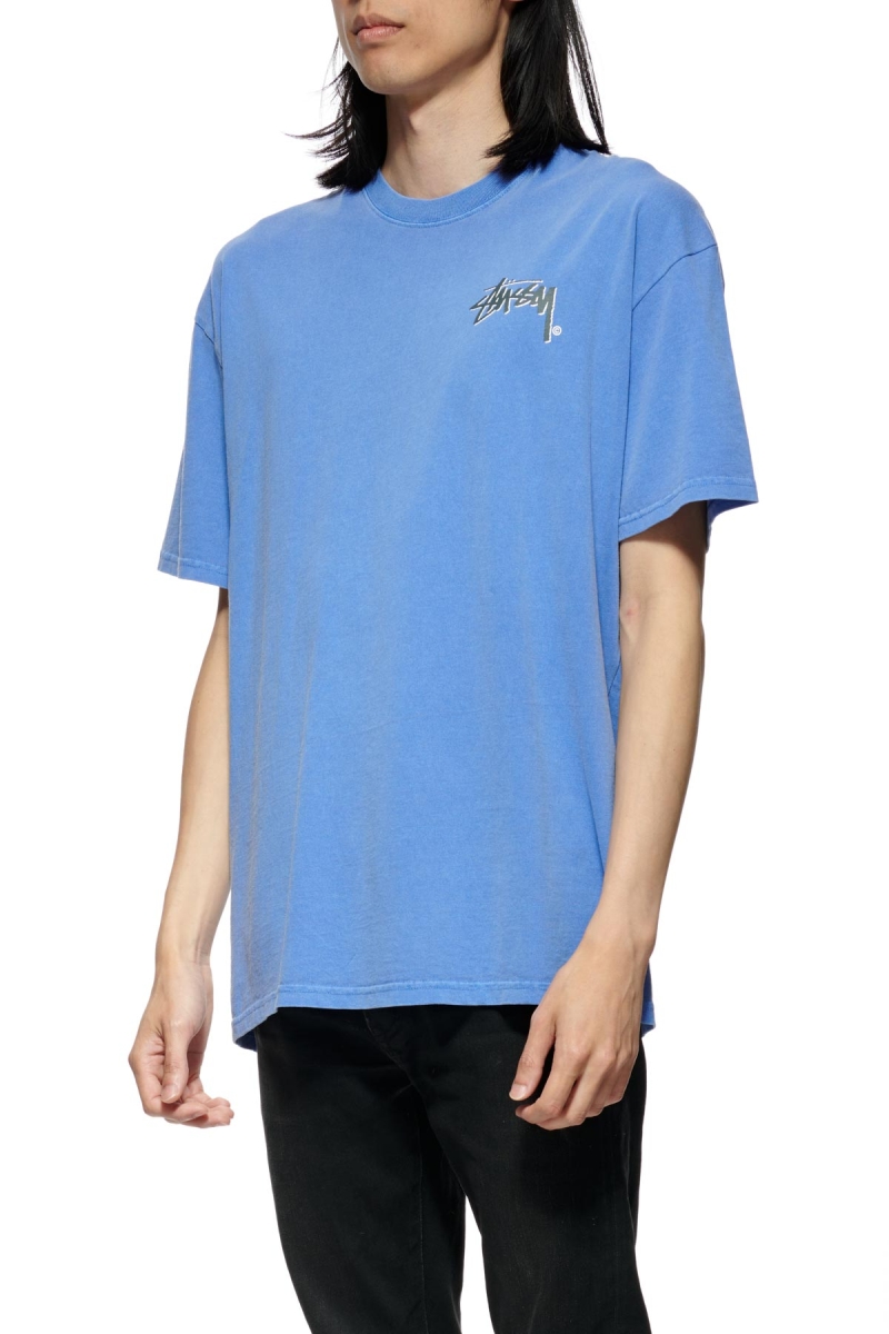 Stussy Shadow Stock SS Men's T Shirts Blue | IL0000263