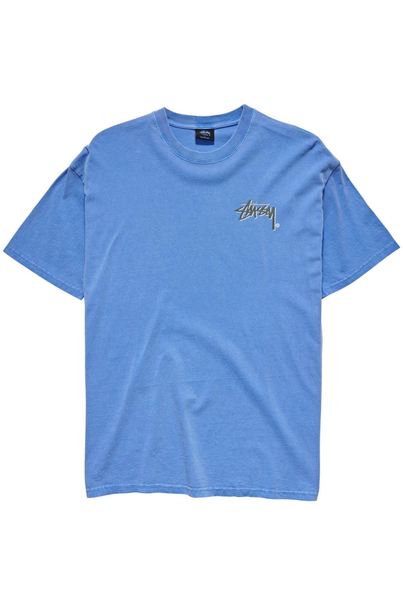 Stussy Shadow Stock SS Men\'s T Shirts Blue | IL0000263