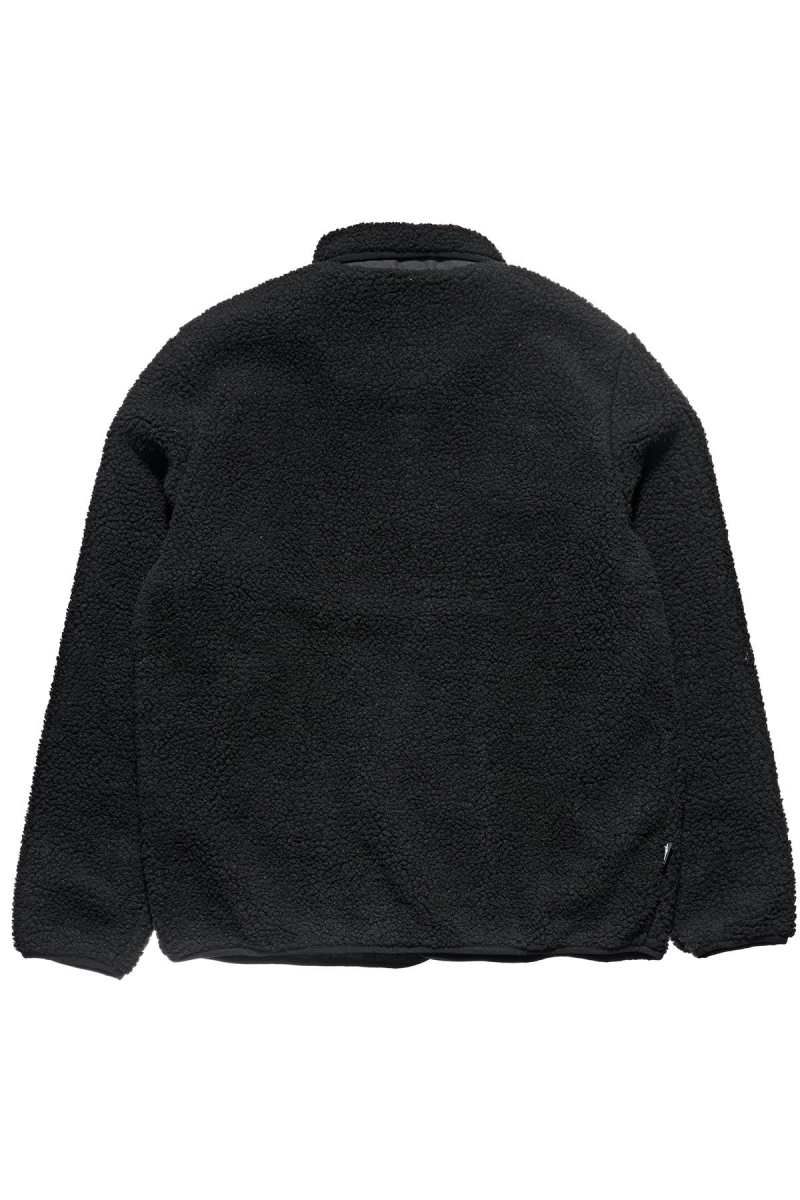 Stussy Sherpa Button Down Men's Jackets Black | IL0000357