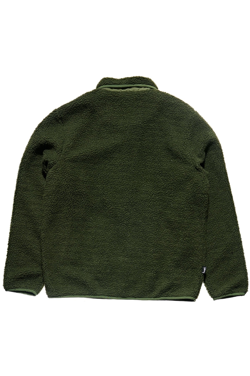 Stussy Sherpa Button Down Men's Jackets Green | IL0000358